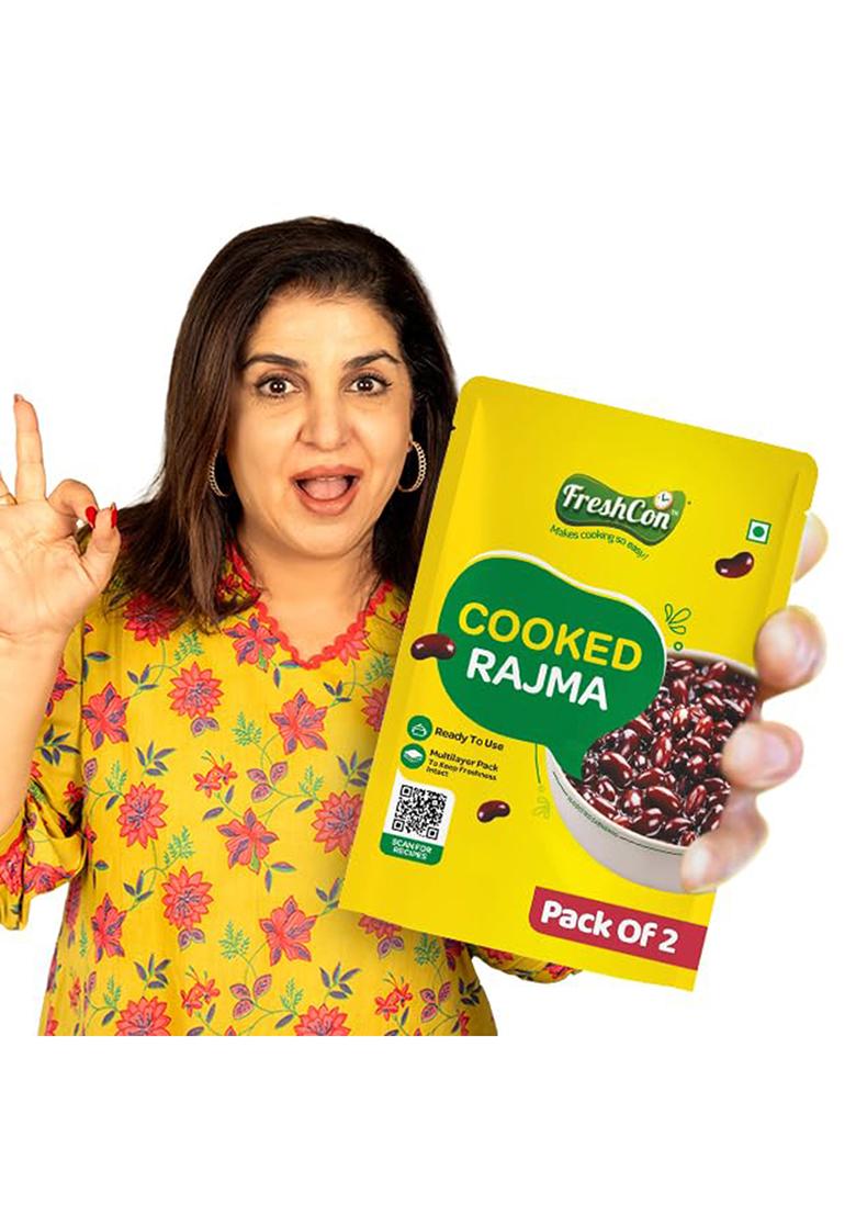 Freshcon Cooked Rajma | Boiled Ready to Eat Rajma | Ideal For Indian Curry & Quick Salads | Nutritious & Healthy Food | Kidney Beans/Pinto Beans 500gm | 250gm each | Pack of 2