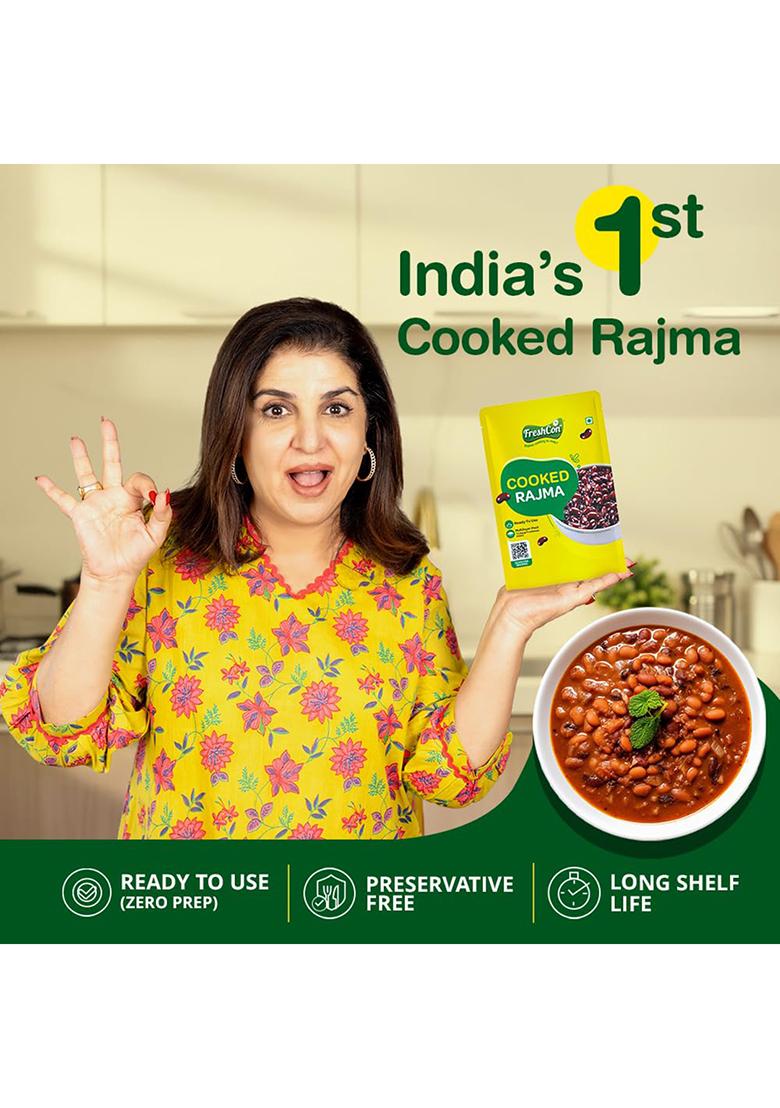 Freshcon Cooked Rajma | Boiled Ready to Eat Rajma | Ideal For Indian Curry & Quick Salads | Nutritious & Healthy Food | Kidney Beans/Pinto Beans 500gm | 250gm each | Pack of 2