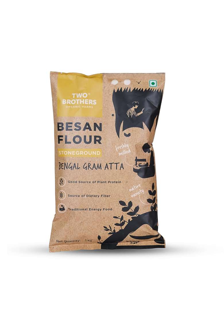Two Brothers Organic Farms Besan Flour (1KG)| Gram Flour | Stoneground - Indya
