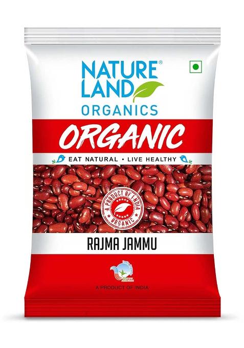 Natureland Organics Rajma Jammu 1 Kg - Organic Healthy Rajma