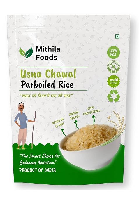 Mithila Foods 5 Kg Usna Chawal - Authentic Bihari Parboiled Rice | Nutrient-Rich, Low GI, Easy to Digest, Fluffy Non-Sticky Grains | Khichdi & Pulao | Traditional Cultural Flavor From Bihar (Value Pack)