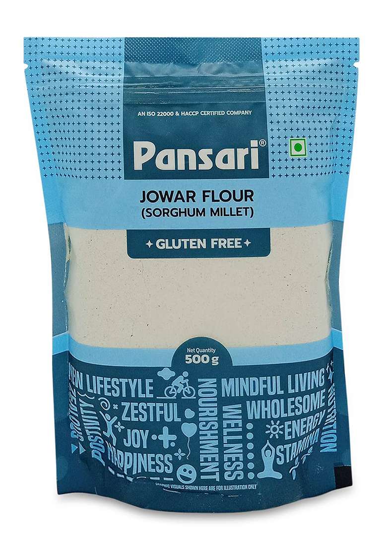 Pansari Jowar Flour (Sorghum Millet), 500 grams Pouch - Indya