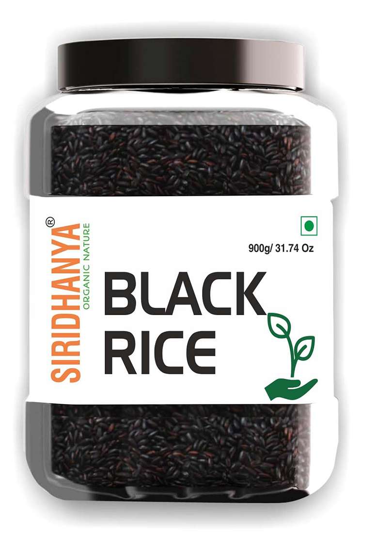 Siridhanya black rice boiled | Nalla Biyyam| Gluten free | Rich in protein Low carbs| Low GI Rice | organically grown from Andhra Pradesh| (900g) - Indya