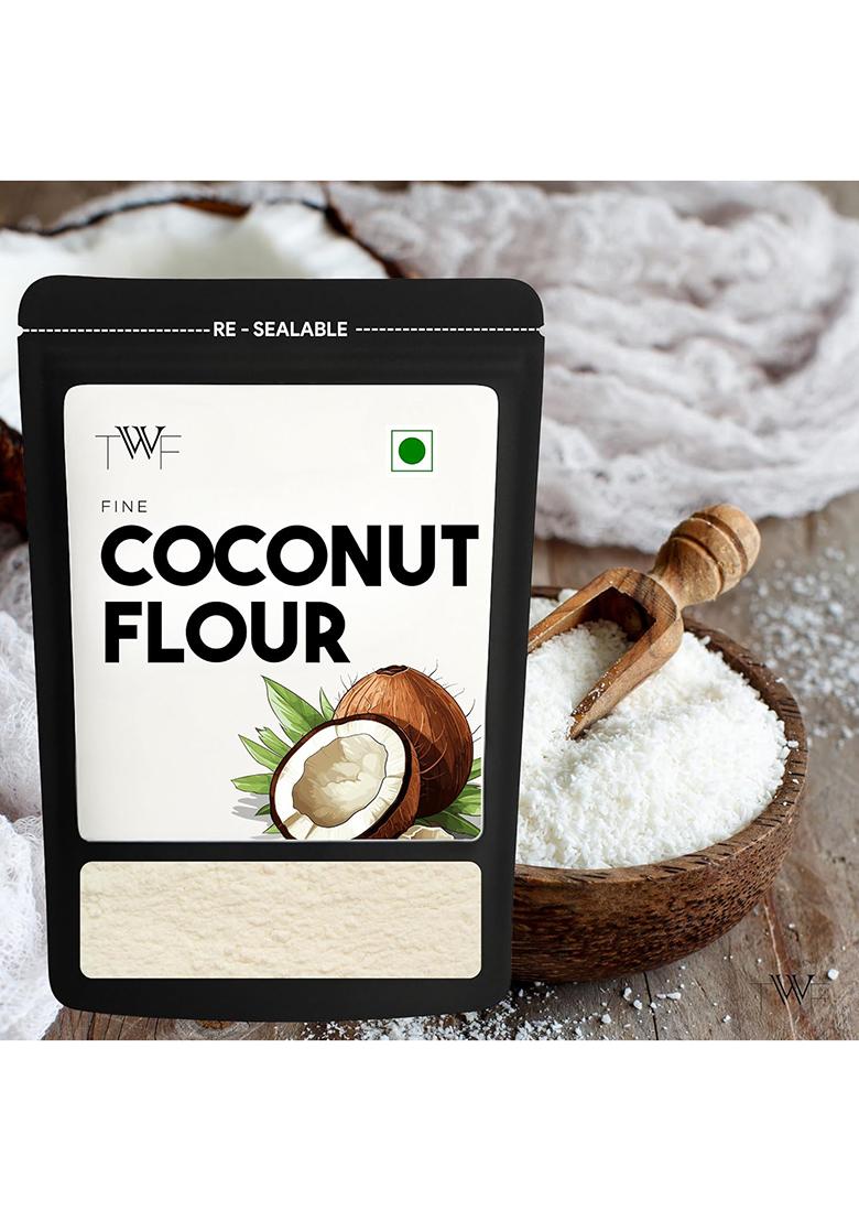 Twf Coconut Flour | 500g | Stone Ground | Gluten Free | Low Carb Coconut Powder | Supports Keto Diet | Paleo Friendly | Chemical Free | Ideal for Baking | Nariyal Powder | Grain Free | 100% Natural Nariyal