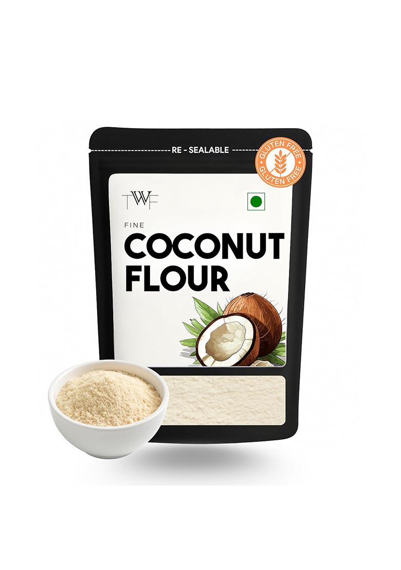Twf Coconut Flour | 500g | Stone Ground | Gluten Free | Low Carb Coconut Powder | Supports Keto Diet | Paleo Friendly | Chemical Free | Ideal for Baking | Nariyal Powder | Grain Free | 100% Natural Nariyal