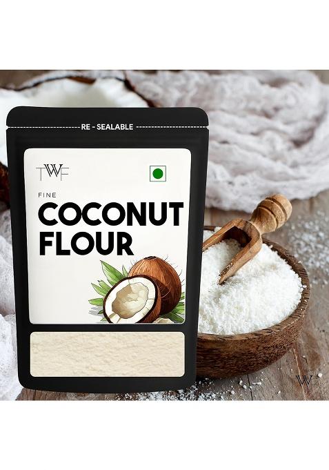 Twf Coconut Flour | 500g | Stone Ground | Gluten Free | Low Carb Coconut Powder | Supports Keto Diet | Paleo Friendly | Chemical Free | Ideal for Baking | Nariyal Powder | Grain Free | 100% Natural Nariyal