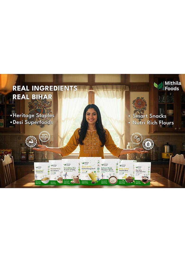 Mithila Foods 1 Kg Rice Atta | Gluten-Free Chawal Ka Atta | Stone-Ground for Soft Rotis, Pitha & Idiyappam | High Fibre & Easy to Digest | No Preservatives | Authentic Traditional Flavor from Bihar