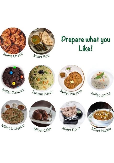 Millet Amma CERTIFIED ORGANIC Foxtail Millet Flour | 1 Kg | Made with Unpolished Millet | Suitable for Multiple Millet Recipes (Pongal, Dhokla, Porridge) | High Fiber & Rich in Iron