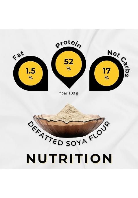 The Lean Co. Defatted Soya Flour 750 g | 52% Protein, 1.5% Fat | Lab Tested | 8 gm Protein Per Roti | No Preservatives | Gluten Free | Rich in Micro Nutrients