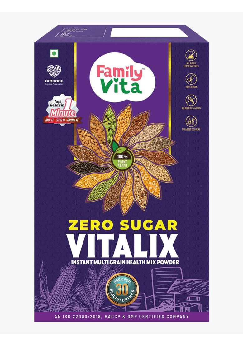 Babyvita Arbanox Family Vita Vitalix Instant Multi Grain Health Mix Powder|17 Powerful Wellness Ingredients| Trusted by Millions|100% Natural| No Preservatives or Added Sugar| Convenient & Nutritious| 300GM - Indya
