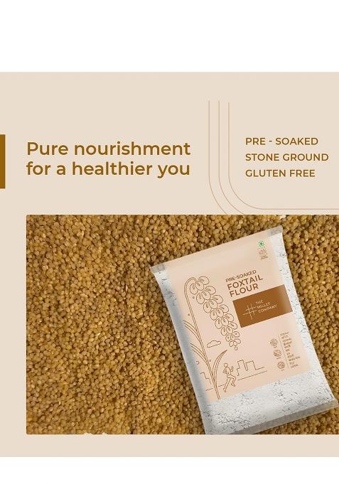 The Millet Company Pre-Soaked Foxtail Millet Flour, Kangni, Korralu, Navane, Gluten Free, Unpolished, High Fibre Flour