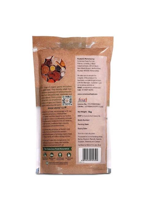 Conscious Food Organic Toor Dal | 1kg | Unpolished | Certified Organic | Tuvar Dal, Arhar Dal, Tur Dal, Pigeon Pea