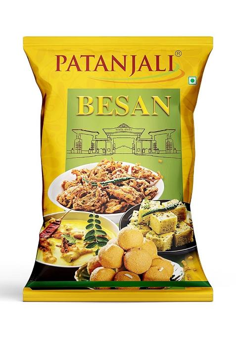Patanjali Besan 500g, Natural & Fresh Gram Flour High Fibre & Protein, Essential Nutrients, Ideal for Cooking & Baking, Natural and Preservative Free Gram Flour