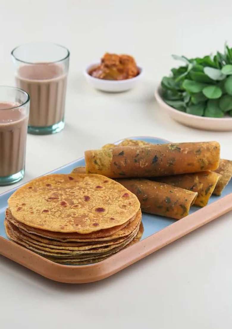Talod Instant Mix Thepla Flour (Pack of 2 * 400 grams) | 100% Vegetarian, Wheat Gluten Free, Vegan Friendly, No Preservative, No Artificial Flavours, No Artificial Colors, No MSG - Indya