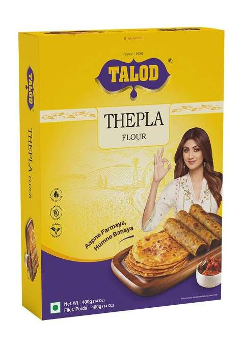 Talod Instant Mix Thepla Flour (Pack of 2 * 400 grams) | 100% Vegetarian, Wheat Gluten Free, Vegan Friendly, No Preservative, No Artificial Flavours, No Artificial Colors, No MSG