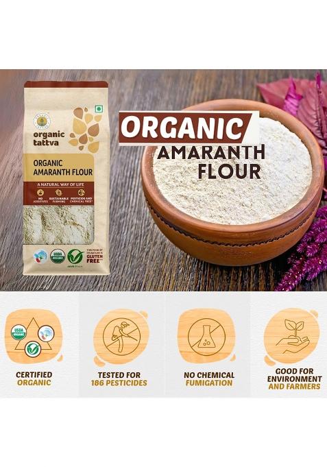Organic Tattva Organic healthy flours 2.5 kg|Bajra, Ragi, Jowar, Maize and Amaranth Flours|Pearl Millet|Finger Millet|Sourghum Millet|Makka Atta|Naturally |Pack of 5 - 500gm Each