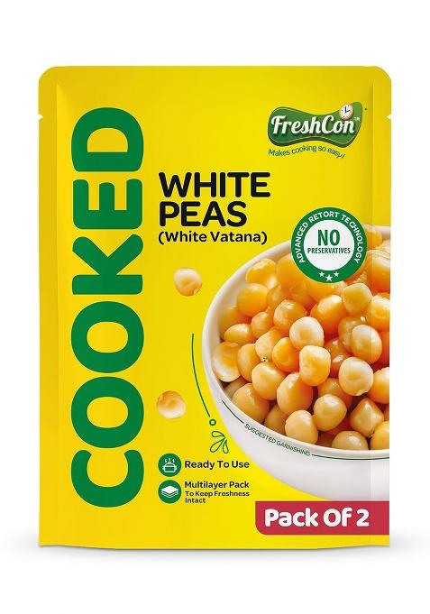 Freshcon Cooked White Pea | Pack of 2 | Ready-to-Eat | High Protein & Fiber | No Soaking or Boiling | Ideal for Ragda, Curries, Chaats & Salads | 100% Natural