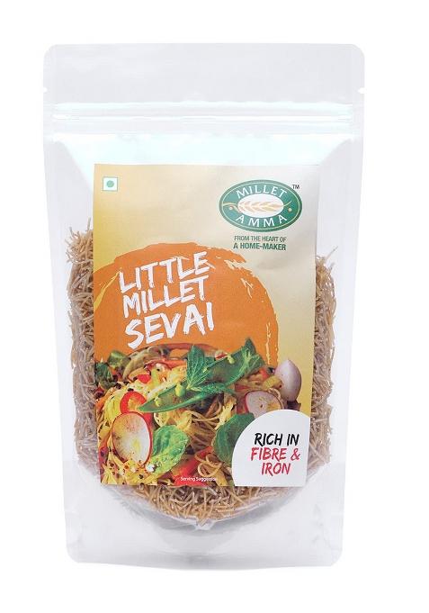Millet Amma Little Millet Sevai - 350 Gms | (Pack of 2 - Each 175 Gms) | Little Millet Semiya, Vermicelli | Preservative Free & Zero Maida