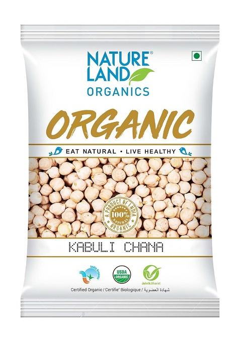Natureland Organics Kabuli Chana/White Chana/Chole Pouch, 1 Kg