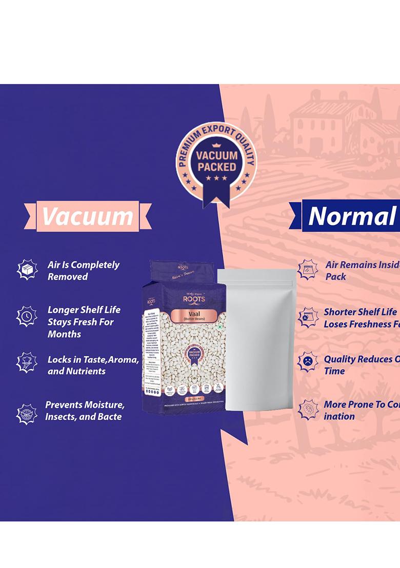 Wings Impex Roots Vaal Butter Beans 500 Gram | Premium Surti Protein & Fiber Rich Pulses Hygienically Packed Vacuum Preservative Free Fresh Natural Indian Lentils Wholesome Plant-Based