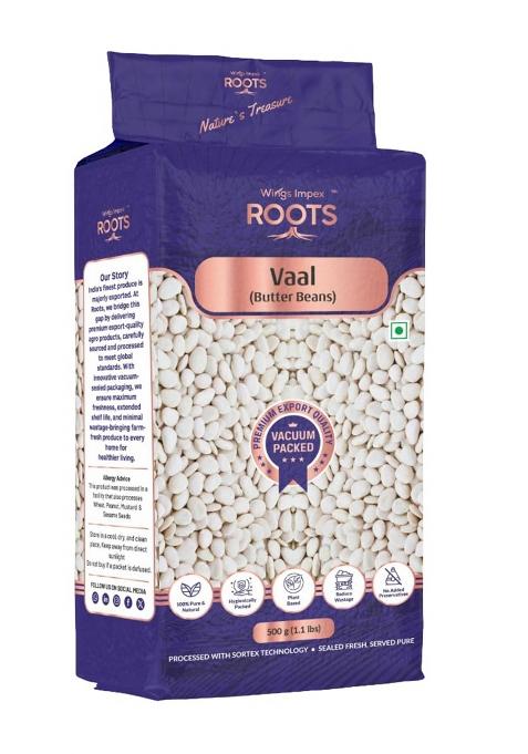 Wings Impex Roots Vaal Butter Beans 500 Gram | Premium Surti Protein & Fiber Rich Pulses Hygienically Packed Vacuum Preservative Free Fresh Natural Indian Lentils Wholesome Plant-Based