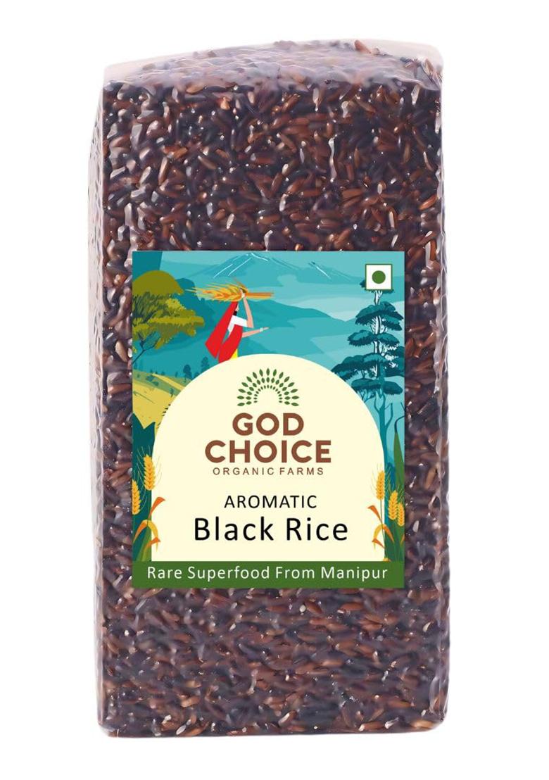 God Choice Organic Farms Black Rice 1Kg |Forbidden | Buddha Manipur High In Antioxidants & Protein Rich Natural Aromatic Unpolished Prevents The Risk Of Diabetes Obesity Helps Weight Loss