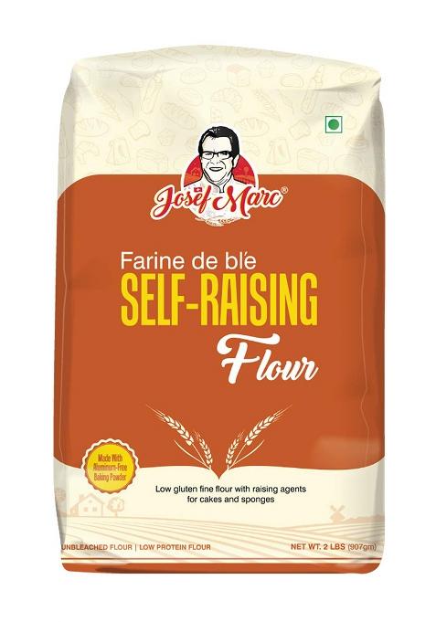 Josef Marc Unbleached Self Raising Flour, 2 Lbs - Made With Non-Aluminum Baking Powder, Non-Gmo, Non-Fortified & Non-Bro-Mated.