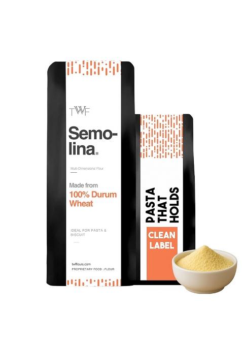 Twf Durum Wheat Semolina Flour | 1 Kg Sooji Golden Yellow For Pizza Dusting, Pasta (All Kinds), Gnocchi And Biscuits