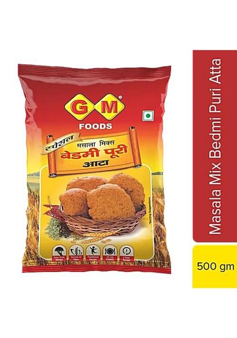 Gm Foods Bedmi Puri Atta Mix 400 Gram (Pack Of 2) | Ready To Cook Urad Dal & Wheat Flour Instant Masala For Authentic North Indian Breakfast Soft Crispy Poori
