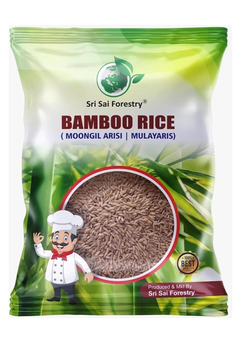 Sri Sai Forestry Bamboo Rice 1Kg Ready To Use, Brown Small Grain,Unpolished Mulayari, Chawal