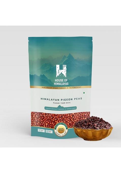 House Of Himalayas Unpolished Pahadi Toor Dal, Himalayan Pigeon Peas, High Protein And Fibre, Sustainably Farmed, Gi-Tagged, Chemical Free, Supports Muscle Health, 500G