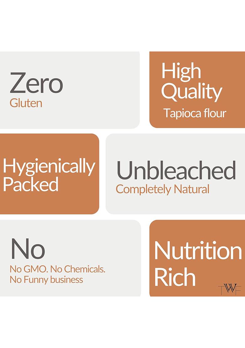 Twf Tapioca Flour | 1Kg Sabudana Atta Gluten-Free, Grain-Free & Nut-Free Fasting Friendly Ideal For Fasting, Baking, Soups, Gravies Paleo Vegan Maravalli Kilangu Non-Gmo No Preservatives