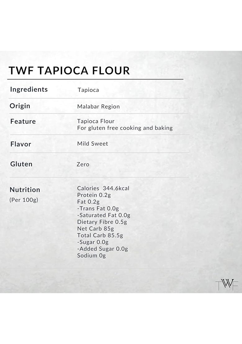 Twf Tapioca Flour | 1Kg Sabudana Atta Gluten-Free, Grain-Free & Nut-Free Fasting Friendly Ideal For Fasting, Baking, Soups, Gravies Paleo Vegan Maravalli Kilangu Non-Gmo No Preservatives