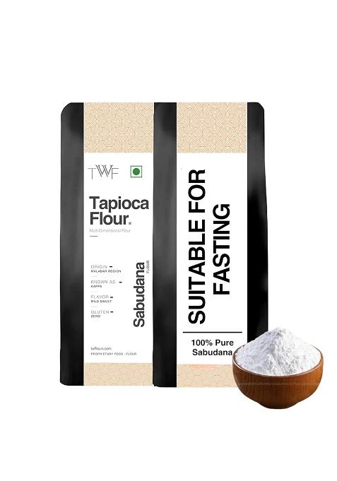 Twf Tapioca Flour | 1Kg Sabudana Atta Gluten-Free, Grain-Free & Nut-Free Fasting Friendly Ideal For Fasting, Baking, Soups, Gravies Paleo Vegan Maravalli Kilangu Non-Gmo No Preservatives