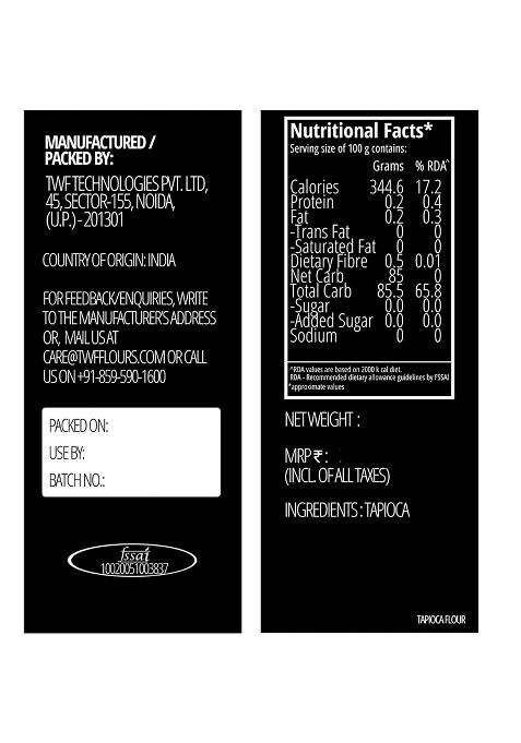 Twf Tapioca Flour | 1Kg Sabudana Atta Gluten-Free, Grain-Free & Nut-Free Fasting Friendly Ideal For Fasting, Baking, Soups, Gravies Paleo Vegan Maravalli Kilangu Non-Gmo No Preservatives