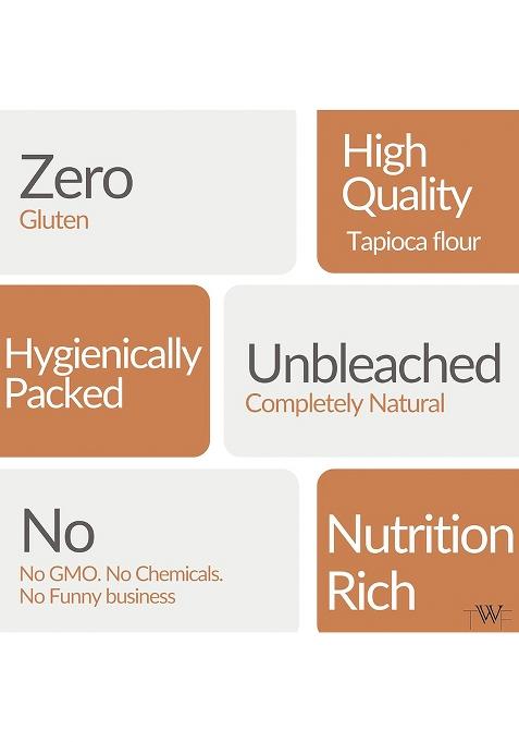 Twf Tapioca Flour | 1Kg Sabudana Atta Gluten-Free, Grain-Free & Nut-Free Fasting Friendly Ideal For Fasting, Baking, Soups, Gravies Paleo Vegan Maravalli Kilangu Non-Gmo No Preservatives