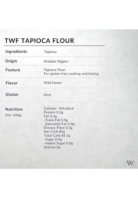 Twf Tapioca Flour | 1Kg Sabudana Atta Gluten-Free, Grain-Free & Nut-Free Fasting Friendly Ideal For Fasting, Baking, Soups, Gravies Paleo Vegan Maravalli Kilangu Non-Gmo No Preservatives