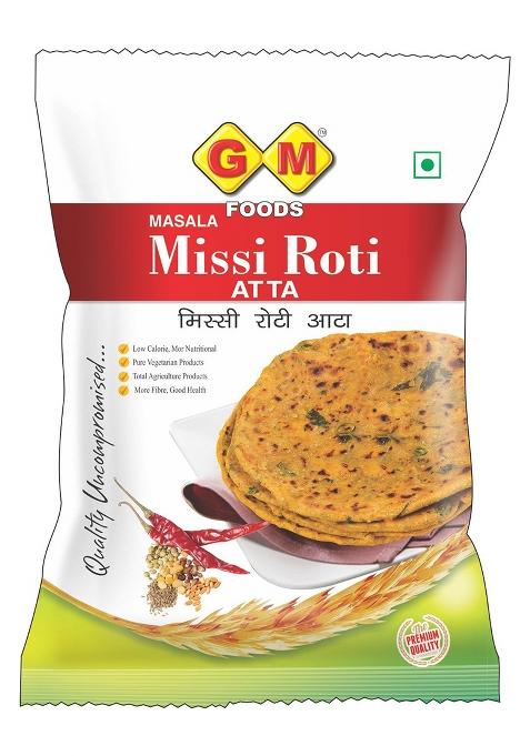 Gm Foods 500 Grams Missi Roti Atta | Spiced With Indian Seeds & Herbs Rich In Protein, Vitamins, Minerals Micronutrients Healthy And Tasty No Artificial Color Or Preservatives