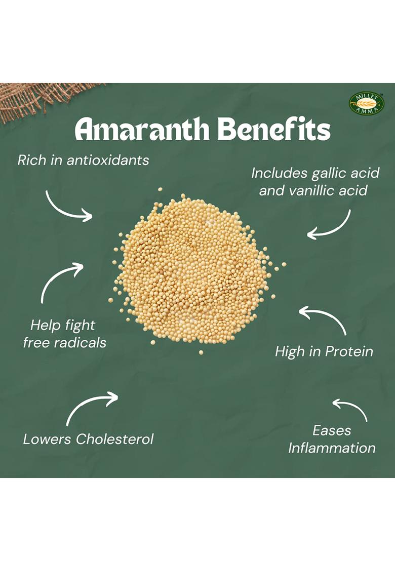 Millet Amma Organic Amaranth Grain 1Kg | Unpolished, High In Protein & Fibre