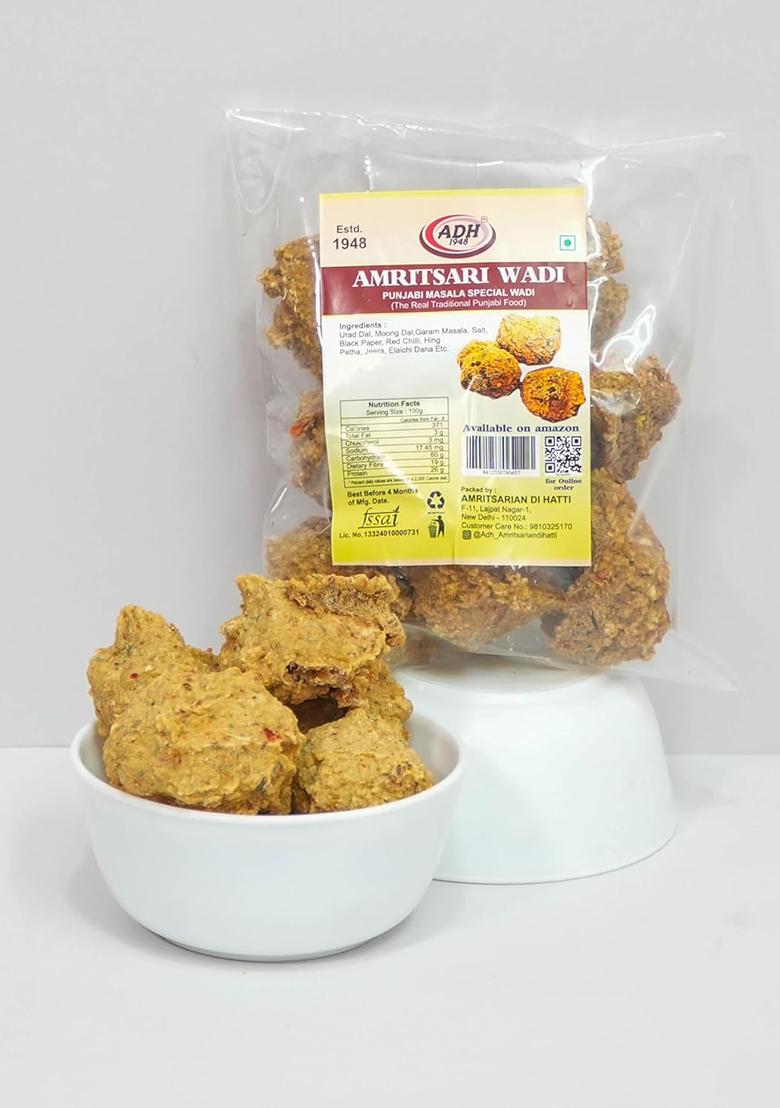 Adh Amritsari Urad Dal Badi Khatti Liquid Khatto Wadi / Vadiyan Udad Bari /Amritsari Punjabi Spicy Masala Wariyan Hand Made Bari-200Gm