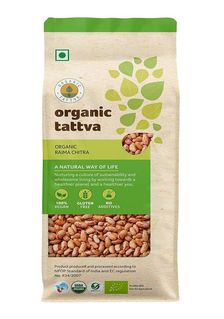 Organic Tattva Tattva, Rajma Chitra 500 Gram | Kidney Beans Rich In Protein Naturally Gluten Free And Unpolished Pesticide Chemical - Indya