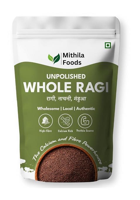 Mithila Foods 1 Kg Unpolished Whole Ragi (Finger Millet/Nachni/Mandua/Kezhvaragu/Ragulu) | High Calcium & Fibre Gluten-Free Supergrain From Gumla, Jharkhand - Indiaâ€™S Capital