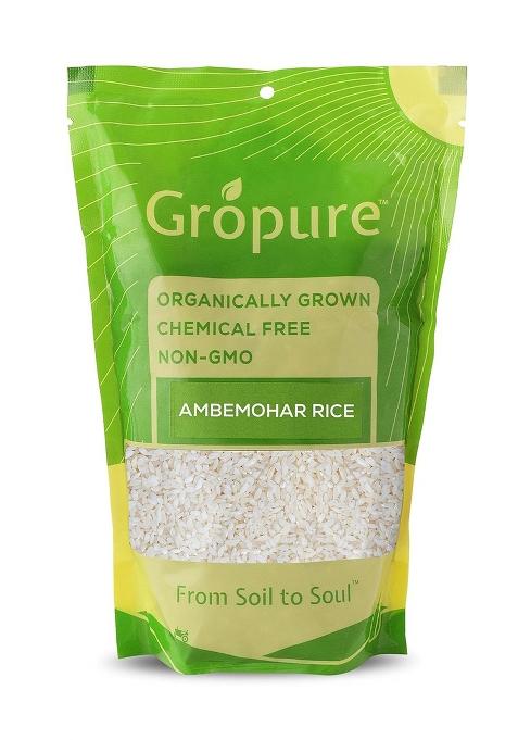 Gropure Organic: From Soil To Soul Ambemohar Rice - 900g I Hand Pounded I Native Maharashtra Rice I Ambemore I Amboli I Chemical & Pesticide Free I Best Organic RICE