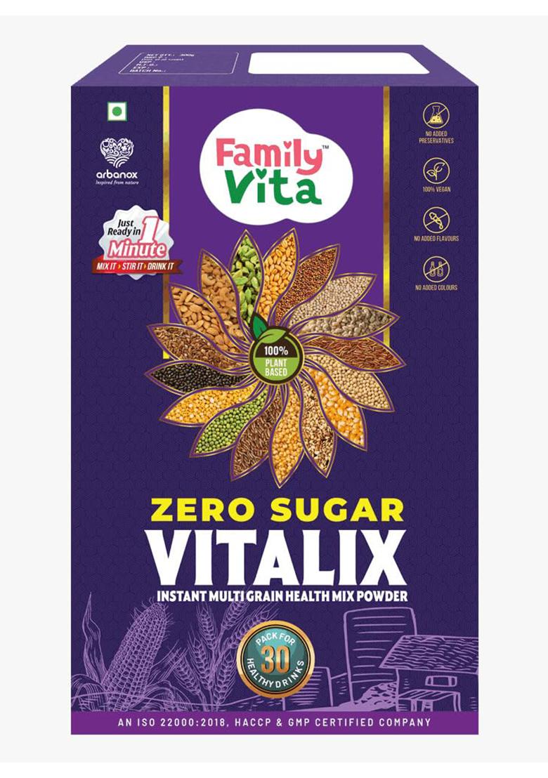 Babyvita Arbanox Family Vita Vitalix Instant Multi Grain Health Mix Powder|17 Powerful Wellness Ingredients| Trusted by Millions|100% Natural| No Preservatives or Added Sugar| Convenient & Nutritious| 300GM