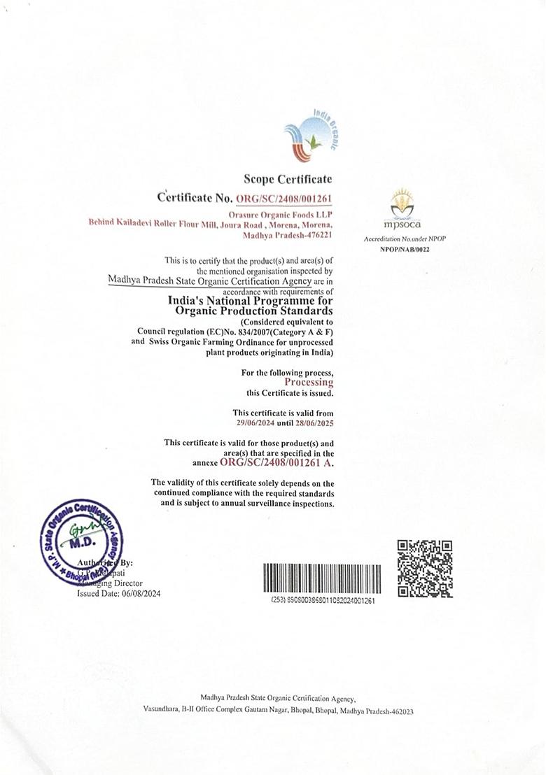 Orasure Organic Ragi Flour – Freshly Ground Natural Ragi Atta | 500 g