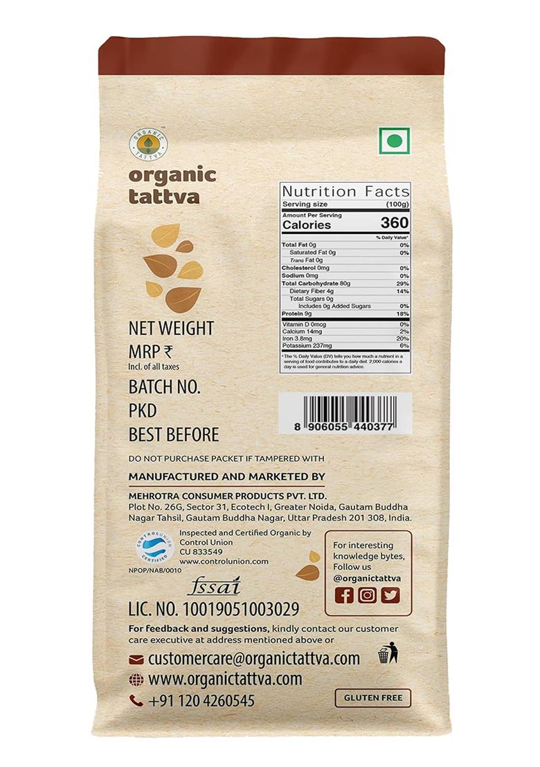 Organic Tattva Organic Ragi Flour – Gluten-Free Ragi Atta | 500 Gm
