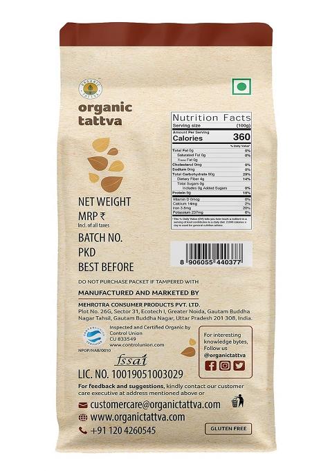 Organic Tattva Organic Ragi Flour – Gluten-Free Ragi Atta | 500 Gm