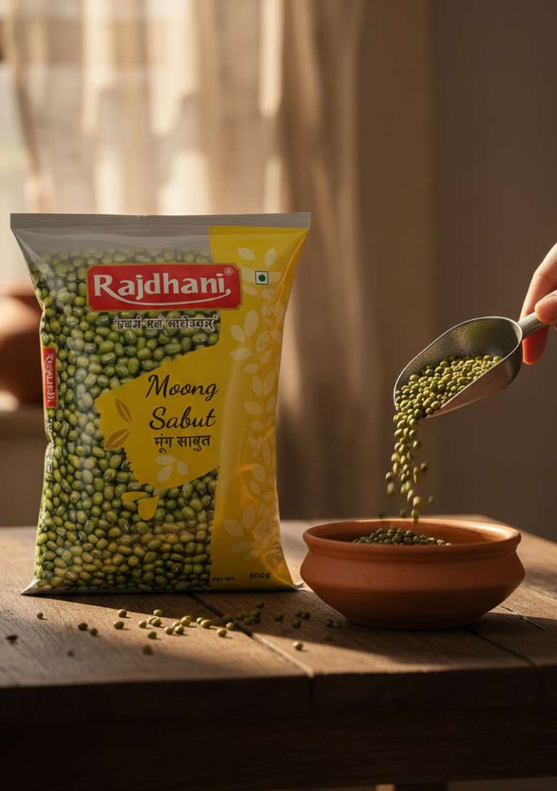Rajdhani Moong Sabut, 500g - Indya