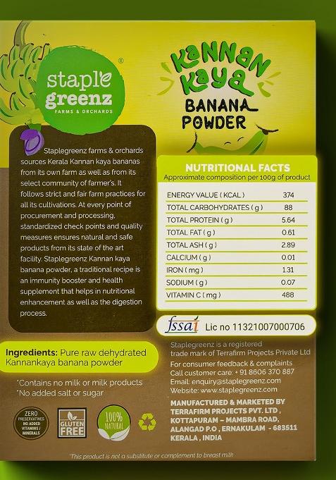 Staplegreenz Raw Banana Flour – Natural Prebiotic Gluten-Free Flour | 300g