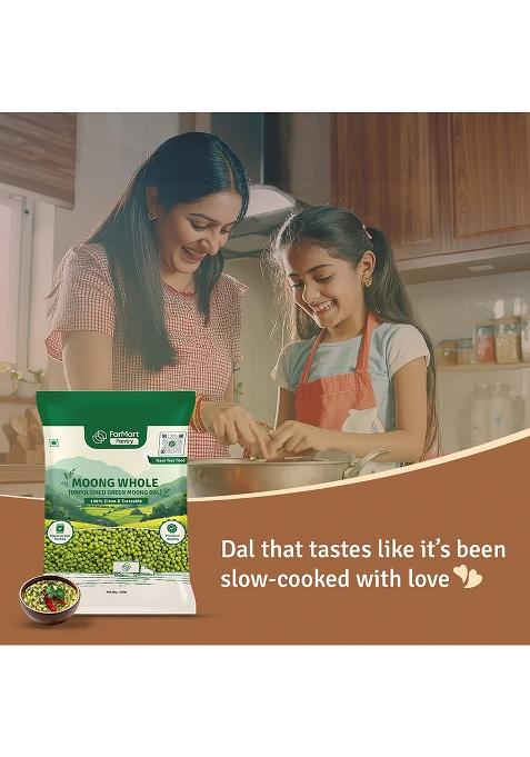 Farmart Pantry Whole Moong – Pure Unpolished Green Gram | 500g